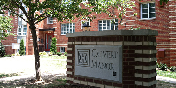 Calvert Manor Condominium, three levels, brown colored