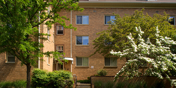 Leckey Gardens Condominium, three levels, brown colored