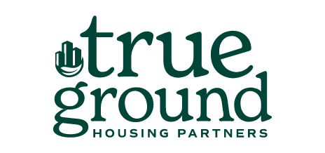 True ground logo with icon to left